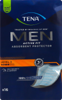 Прокладки урологические для мужчин Level 3 Active Fit Men Tena 16шт