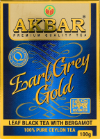 Чай чорний цейлонський листовий з бергамотом Earl Grey Gold Akbar букет к/у 100г