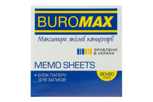 Блок паперу д/нотаток білий клеєний 80*80*50мм Buromax