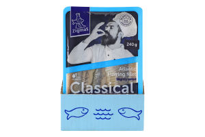 Філе оселедця атлантичного в олії Classical Zigmas сл/с лоток 0.24кг