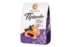 Пряники заварные глазированные с начинкой Со вкусом черной смородины Dесняночка м/у 300г