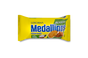 Вафлі солоні зі смаком сметани та зелені Medallions Lekorna м/у 60г