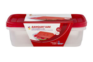Ahold 1 Gallon Banquet Size Containers & Lids - 2 CT