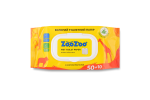 Бумага туалетная влажная с экстрактом алоэ ZooZoo 60шт