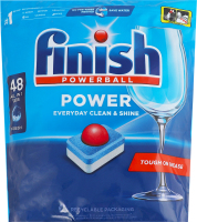 Средство для мытья посуды в посудомоечных машинах в таблетках All in 1 Power Powerball Finishl 48шт