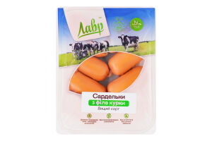 Сардельки из филе курицы Лавр в/с лоток 400г