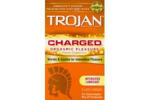 Trojan Intensified Charged Latex Condoms - 10 CT