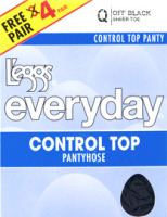 L'eggs Everyday Q Off Black Sheer Toe Control Top Pantyhose - 4 CT