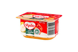 Творожок 4.2% взбитый с наполнителем фруктовым двухслойный Персик-груша Чудо ст 100г