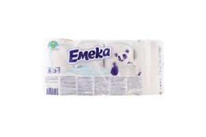 Бумага туалетная 3-х слойная White Emeka 8шт