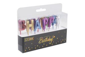 Набір свічок Buromax Happy Birthday асорті