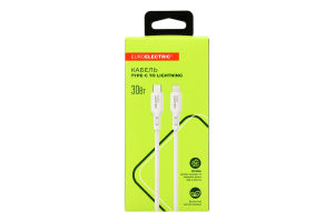 Кабель д/смартфону білий Type-C-Lightning 30W 3A 1м Euroelectric