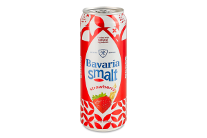 Напиток солодовый 0.33л 0% безалкогольный газированный Strawberry Bavaria Smalt ж/б