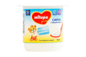 Творожок 4% с бифидобактериями для детей от 6мес Натуральный Milupa ст 90г