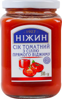 Сок прямого отжима с солью томатный Ніжин с/б 300г