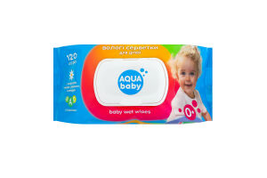 Серветки вологі дитячі з вітамінним комплексом Aqua Baby 120шт