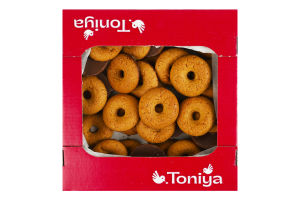 Печиво цукрове з цільнозерновим борошном та корицею Хрусткі колечка Toniya к/у 230г