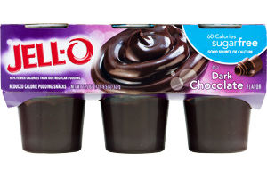 JELL-O 60 Calorie Sugarfree Dark Chocolate Pudding Snacks - 6 CT