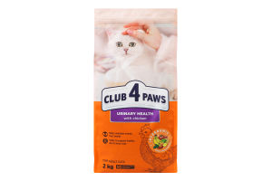 Корм сухой для взрослых котов с курицей Urinary Health Premium Club 4 Paws м/у 2кг