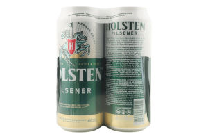 Пиво 4х480мл 4.7% світле пастеризоване Pilsener Holsten з/б