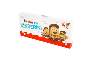 Печенье хрустящее с какао-молочным декором Kinderini Kinder к/у 4х25г
