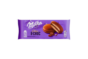 Пирожное-сэндвич бисквитное с начинкой из какао покрытое молочным шоколадом Choc&Choc Milka м/у 150г