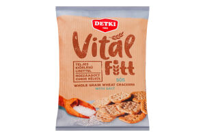 Крекери цільнозернові пшеничні з сіллю без додавання цукру Vital Fitt Detki м/у 100г