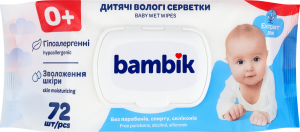 Салфетки влажные для детей с первых дней жизни с экстрактом липы Bambik 72шт