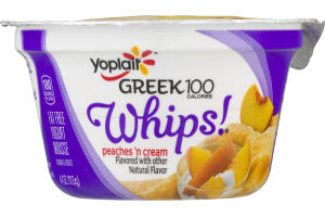 Yoplait Greek 100 Whips Fat Free Yogurt Mousse Peaches 'n Cream