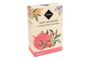 Чай зеленый байховый с ароматом малины RIOBA к/у 100г
