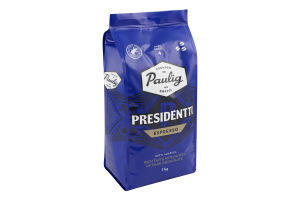 Кофе натуральный в зернах Espresso Presidentti Paulig м/у 1кг