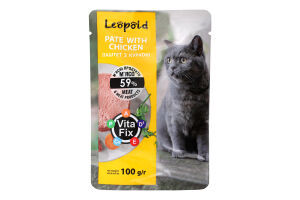 Корм консервированный для котов Паштет с курицей Leopold д/п 100г