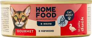 Корм д/дорослих котів Качка в желе беззерновий 85г ж/б Home Food