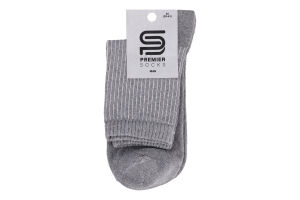 Шкарпетки чоловічі Premier Socks середні Економ імітація резинки р.25 ср.сірий