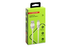 Кабель д/смартфону білий USB-A-Type-C 3A 1м Euroelectric