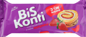 Рулет бисквитный со вкусом клубники BiSKonti м/у 150г