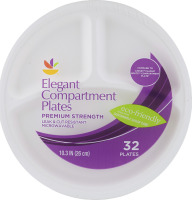 Ahold Elegant Compartment Plates Premium Strength 10.3 IN - 32 CT