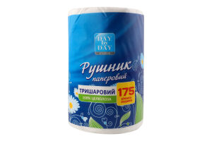 Полотенце бумажное 3-х слойное 175 отрывов Day by Day 1шт
