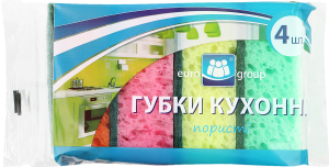 Губки кухонные пористые Euro Group 4шт