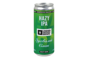 Пиво 0.33л 5% світле нефільтроване неосвітлене непастеризоване Hazy IPA Craft beer Underwood Brewery з/б