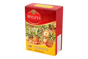 Чай чорний цейлонський байховий суцільнолистовий з додаванням рослинної сировини Ананас Hyleys к/у 100г