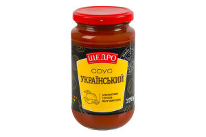 Соус с мускатным орехом и яблочным пюре пастеризованный с сахаром и подсластителем Украинский Щедро с/б 370г