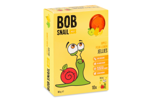 Мармелад фруктовый Яблоко-груша-лимон Jelly Bob Snail к/у 10х9г