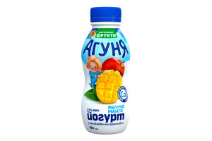 Йогурт 2.7% для дітей від 8міс з наповнювачем фруктовим Яблуко-манго Агуня п/пл 185г