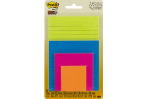 Post-it A World of Color Notes Super Sticky - 4 PK