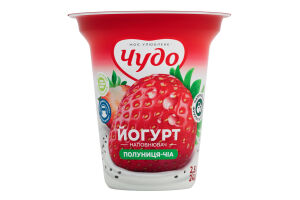 Йогурт 2.5% з наповнювачем фруктовим Полуниця-чіа Чудо ст 240г