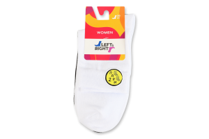 Носки женские Left&Right №110 39-41 белый/черный 2пары