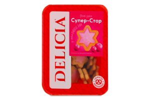 Печиво здобне зі смаком Bubble Gum Супер-Стар Delicia лоток 250г
