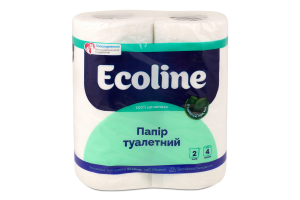 Папір туалетний білий 2шари 4шт Eco Line