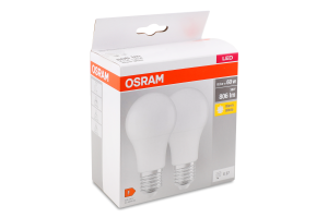 Лампа світлодіодна 8,5W 230V 2700K E27 A60 2шт Osram